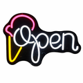 Letrero Open Helado Neón