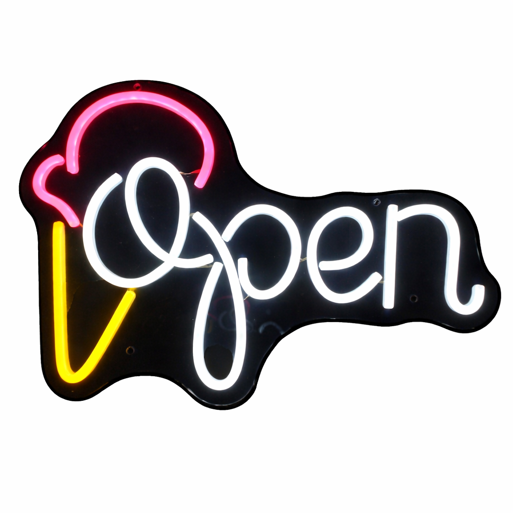 Letrero Open Helado Neón