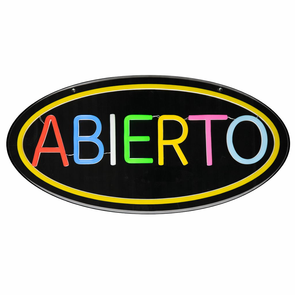 Letrero Abierto Circular Neón