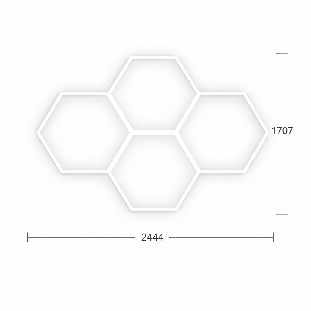 Luces Hexagonales Blancas de 4 Huecos