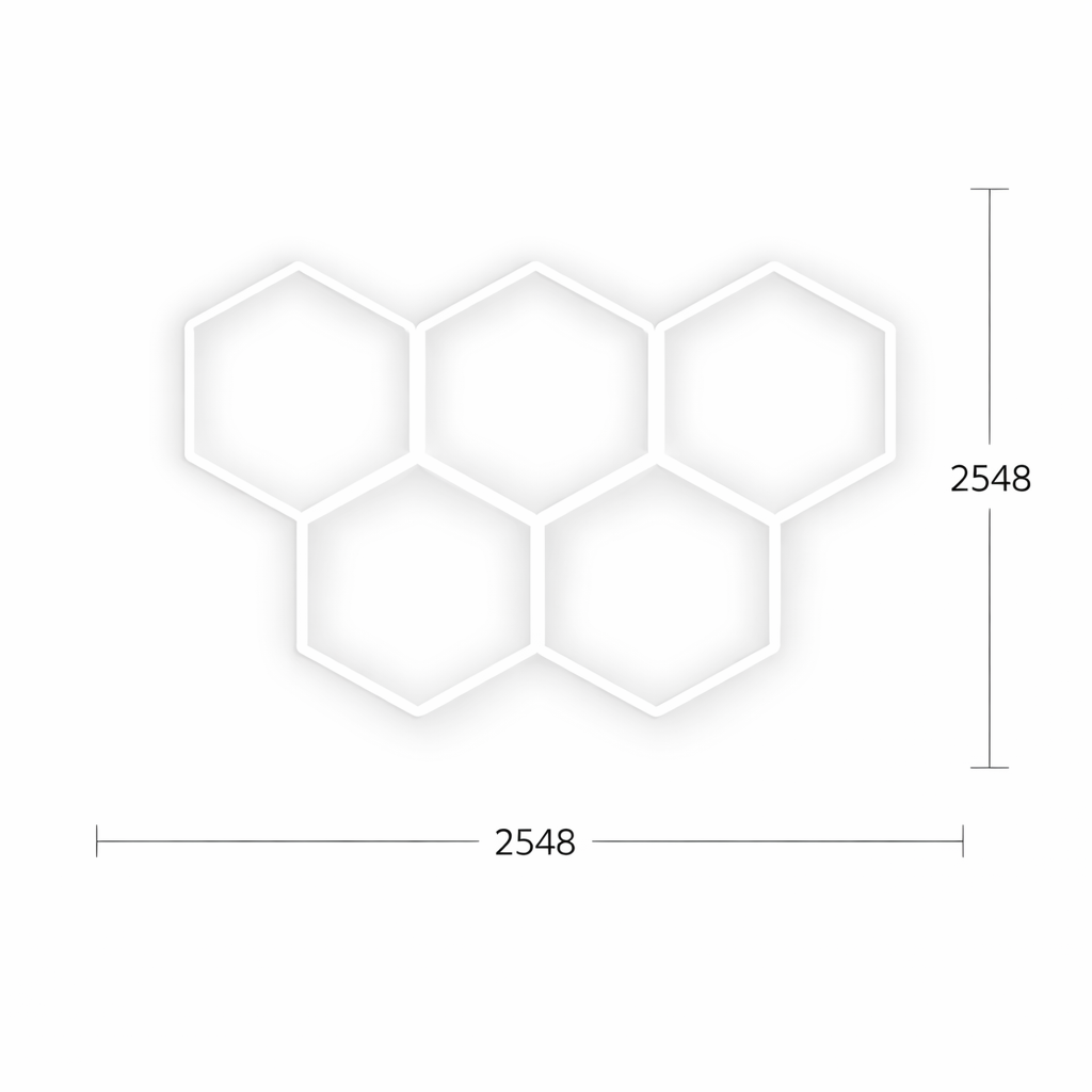 Luces Hexagonales Blancas de 5 Huecos