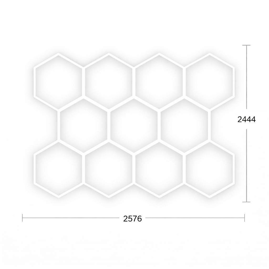 Luces Hexagonales Blancas de 8 Huecos