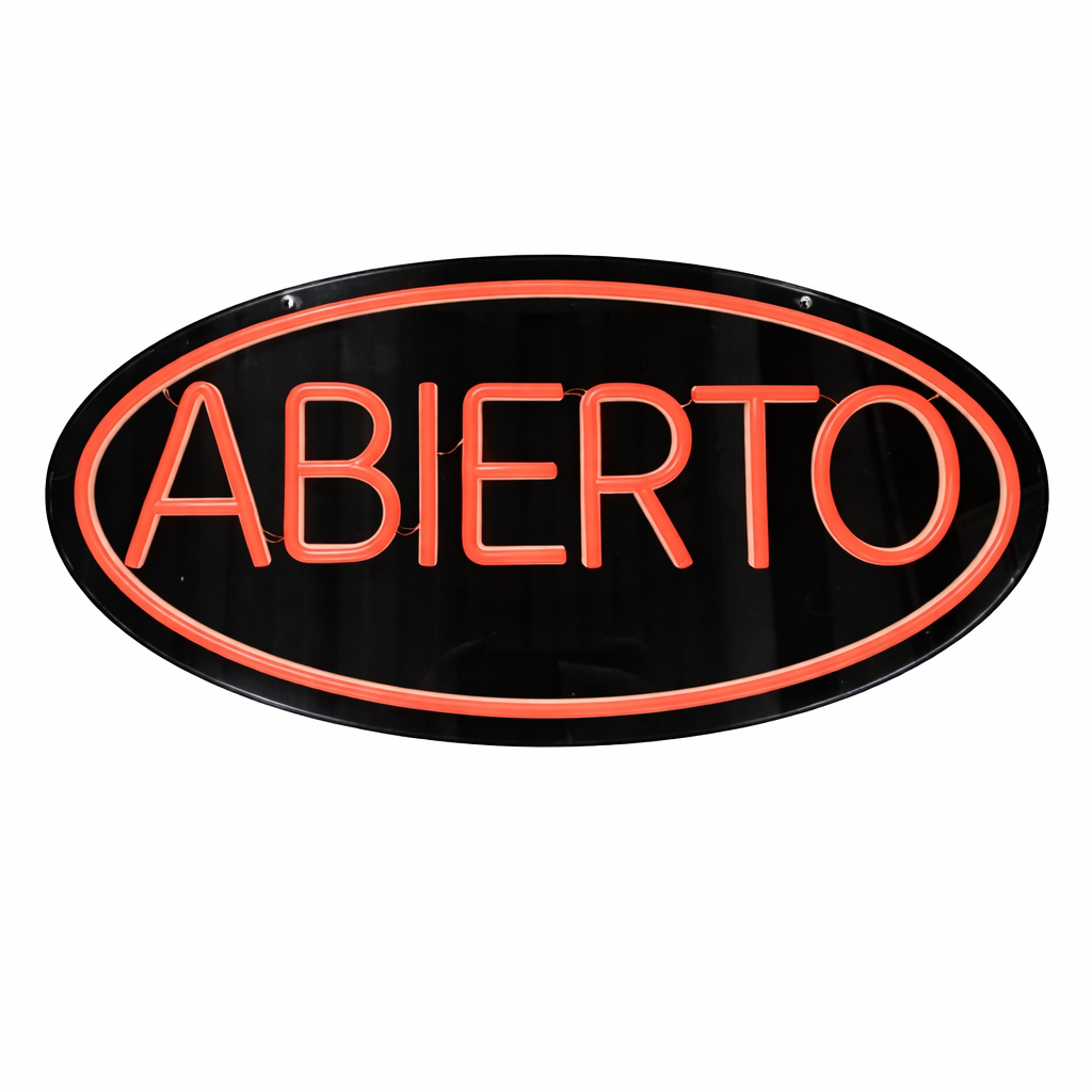 Letrero Abierto Circular Neón