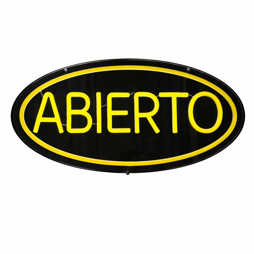 Letrero Abierto Circular Neón