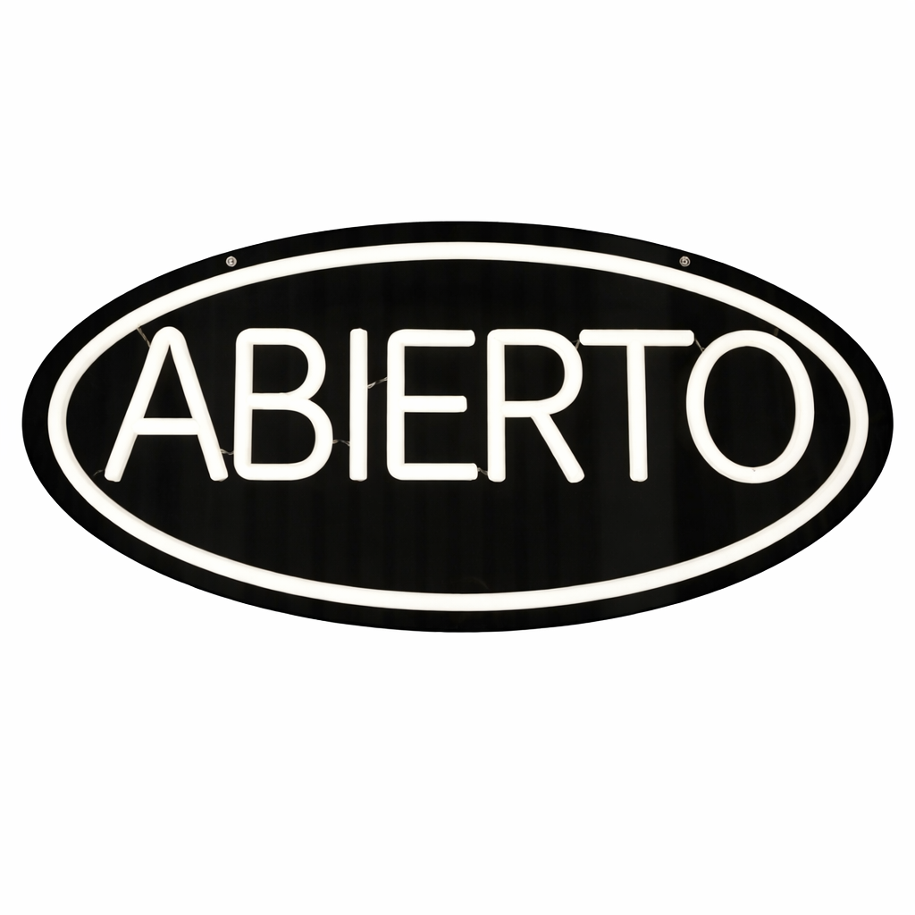 Letrero Abierto Circular Neón