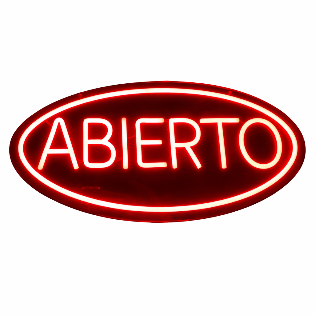 Letrero Abierto Circular Neón