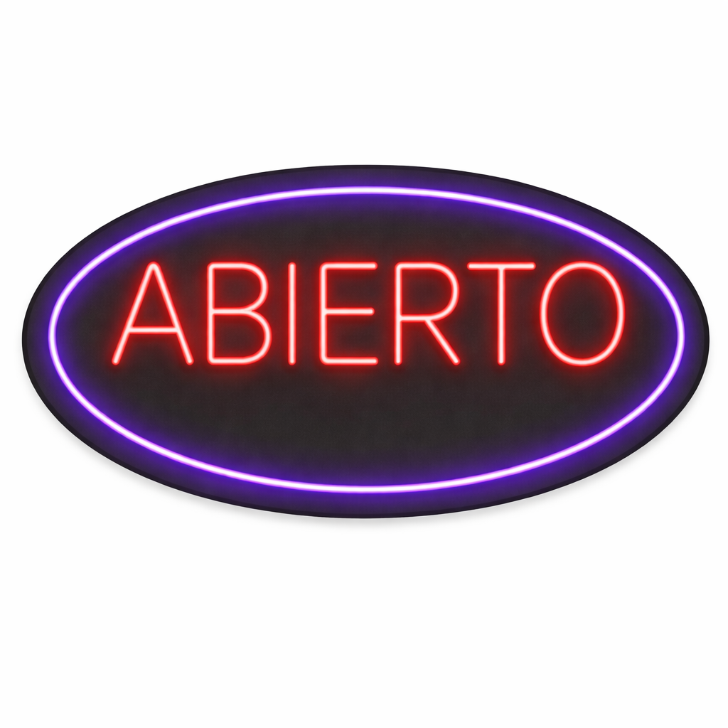Letrero Abierto Circular Neón